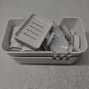 LUXEAR Shower Caddy 5 Pack Suction Cup Shower Organizer for Bathroom Storage Home &Kitchen,No Drilling Removable Plastic Shelf Organizer with Soap Dish&Toothbrush Holder Easy Install