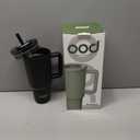 OOD OniVerso 40 oz Stainless Steel Insulated Tumbler with Handle and Straw, Iced Coffee Cup Holder for Disposable Cups, Leak Proof Tumbler, City Night (Black)