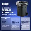 Plasticplace 95-96 Gallon Heavy Duty Black Trash Bags - Contractor Grade, Extra Large Garbage Bags for Construction & Outdoor Trash Cans, 1.2 Mil Thick, 61 x 68 (15 Count Roll)
