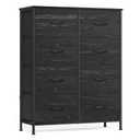 SONGMICS BELLAH Collection - Dresser for Bedroom, Chest of Drawers, Storage Organizer Unit, Closet, Entryway, Steel, 8 Drawers, Modern, Ebony Black ULGS124BE02S