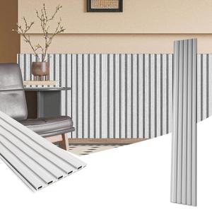 Art3d WPC Wainscoting Panels, 16-Pack 48 x 6 Inch 3D Wall Accents for Interior Wall Decor, Living Room, Bedroom, White
