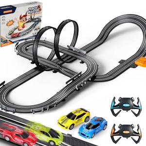 Slot Car Race Track Sets for Boys Kids,Battery or Electric Race Car Track with 4 High-Speed Slot Cars and 2 Hand Controllers,Dual Racing Game Lap Counter Circular Overpass Track Toys Age 6 7 8-12 Slot Car Race Track Sets for Boys Kids,Battery or Electric Race Car Track with 4 High-Speed Slot Cars and 2 Hand Controllers,Dual Racing Game Lap Counter Circular Overpass Track Toys Age 6 7 8-12