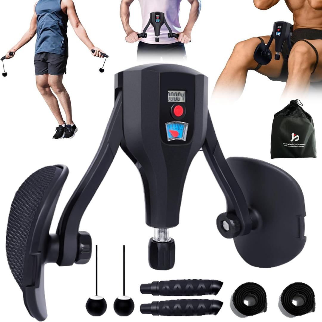 Thigh Trainer Pro 0-132 lbs Adjustable Resistance, Inner Thigh & Pelvic Floor Kegel Exerciser with Arm Workout Handles & Wireless Jump Rope for Home Fitness for Women & Men (Black)