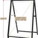 USCNC 24 x 36 Inch A Frame Sign Double-Sided Folding Sandwich Board Heavy Duty Slide-in Sidewalk Signboard for Outdoor Street Advertising Poster(Frame onlyNo white board)