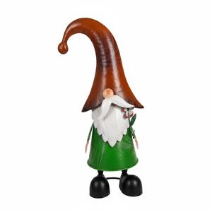 HONGLAND Metal Gnome Yard Art Outdoor Garden Gnome Statueand Solar Lights Outdoor Decor, Gnomes Swing Garden Decor,