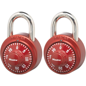 Master Lock 1530T Locker Lock Combination Padlock, 2 Count (Pack of 1), Colors May Vary