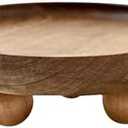 Vaveren Small Wooden Riser Wooden Pedestal for Display Tray Display Riser for Entry Table Farmhouse Kitchen Tabletop Centerpieces , Round 12.9x4cm