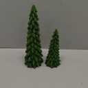 Christmas Trees Mini Resin Set of 2, Tabletop Christmas Figurines for Indoor Decor, Small Silver Xmas Trees for Mantle, Shelf, Centerpieces