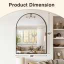 Vanity Bathroom Mirror for Wall, 40"x30" Arched Bathroom Mirror for Over Sink, Arched Metal Frame for Bedroom, Living Room, Entryway, Hanging or Leaning, Black