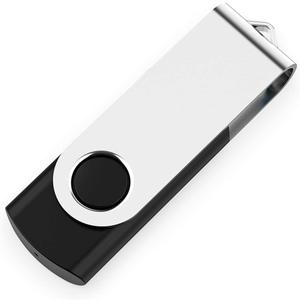 1 Pack 64GB USB Flash Drive USB 2.0 Thumb Drive Jump Drive Fold Storage Memory Stick Swivel Design - Black
