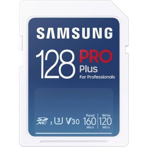 Samsung PRO Plus Full Size 128GB SDXC Memory Card, Up to 180 MB/s, Full HD & 4K UHD, UHS-I, C10, U3, V30 for DSLR, Mirrorless Cameras, PCs, MB-SD128S/AM, 2023
