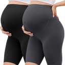 BONVIGOR Buttercloud Maternity Shorts Over The Belly - 8" Biker Shorts for Pregnancy Workout Yoga Athletic Casual Lounge, XL