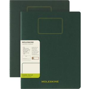 Moleskine Student Cahier Journals (Set of 2), Soft Cover, Plain, XXL (8.5" x 11"), Myrtle Green, 120 Page