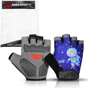 Half Finger Kids Cycling Gloves| Non-Slip, Padded, Antislip, Fingerless Kids Bike Gloves for Boys and Girls | Ideal for BMX, MTB, Gymnastics