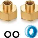 YELUN Garden Hose Thread Connector Adapter 1/4" NPT to 3/4" GHT Female Brass Garden Hose Pipe Fitting For Fuel/AIR/Water/Oil/Gas (2 PCS)