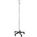 HealthSmart Rolling IV Pole Stand Heavy Duty Stainless Steel, Adjustable 43.378.7 Height, 4-Prong IV Bag Holder, 5 Caster Wheels, Easy Assembly, 45 lb Capacity, Medical & Home Care