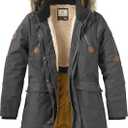 Legendary Whitetails Womens Parka with Hood Water Resistant Shell Polyfill Insulated Winter Coat (Large, Dark Coal Heather)
