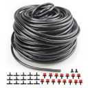 100FT 1/4 Inch Drip Irrigation Tubing, Garden Watering Tube Line Misting Hose Automatic Watering Kit for for Garden Greenhouse, Flower Bed, Patio, Lawn