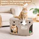 OurWarm Cat House for Indoor Cats, Large Felt Cat Bed with Cover, Cozy Cats Hideaway with Play Bell Compartment, Durable Indoor Hideaway Holds up to 14 lbs, Suitable for All Seasons