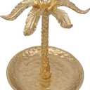 Metal Ring Dish Holder for Jewelry, Coconut Tree Jewelry Dish Ring Holder, Trinket Dish Jewelry Organizer for Dresser Christmas Mothers Day Birthday Wedding Gifts