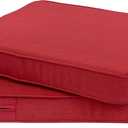 Outdoor Chair Cushions Set of 2,19x19x3 Square Outdoor Chair Cushions,Fade Resistant Water Resistant seat Cushion with Hidden Zipper&Ties for Patio Furniture,Crimson Red