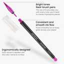 ARTEZA Real Brush Pens, Set of 12, Bright Tones, Blendable Watercolor Markers and 1 Water Brush, Art Supplies for School, Home, and Office