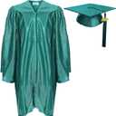 Newrara Unisex Shiny Kindergarten Graduation Gown Cap with Tassel (Green)