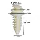 3 x Door Panel Retainer Clips, 50-Pack, Compatible with GM Chevrolet GMC Trucks SUV, White Plastic, 15545202