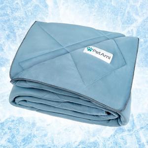 PetAmi Premium Cooling Dog Blanket | Lightweight Fluffy Pet Throw Blanket Bed Cover for Dogs, Cat, Puppies | Pet Blanket Furniture Protector Couch Sofa | Reversible Fuzzy Cozy | 29x40, Dusty Blue