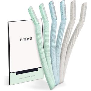 ennva Dermaplane Razor for Women | Face Razor & Eyebrow Trimmer | Multipurpose Facial Hair Removal Tool with Disposable Blades, 6Pcs
