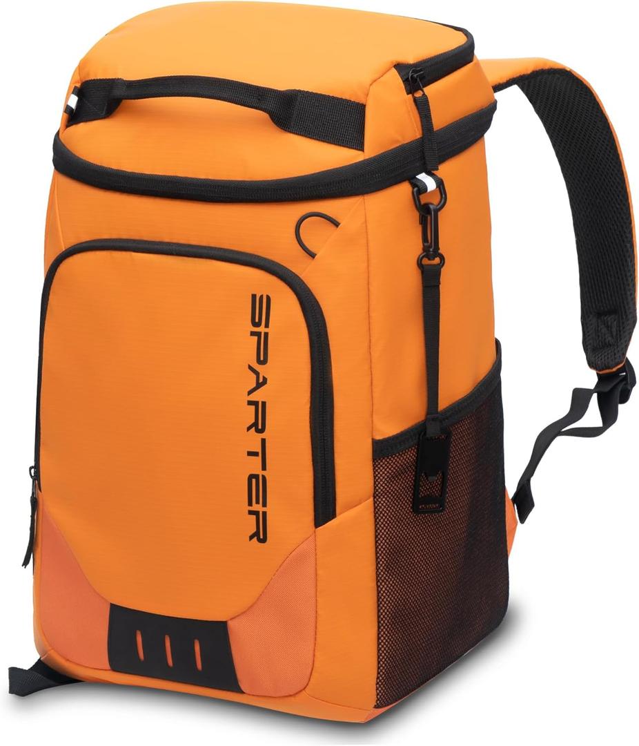 Backpack Cooler Insulated Leak Proof 33/49 Cans, 2 Insulated Compartments Thermal Bag, Portable Lightweight Beach Travel Camping Lunch Backpack for Men and Women (Orange)