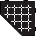 Schluter Pentagonal Corner Shelf for Tiled Walls - Floral Design, Aluminum Material, Matte Black Finish, 3/32 Thick Anchoring Tabs - SES2D5MGS