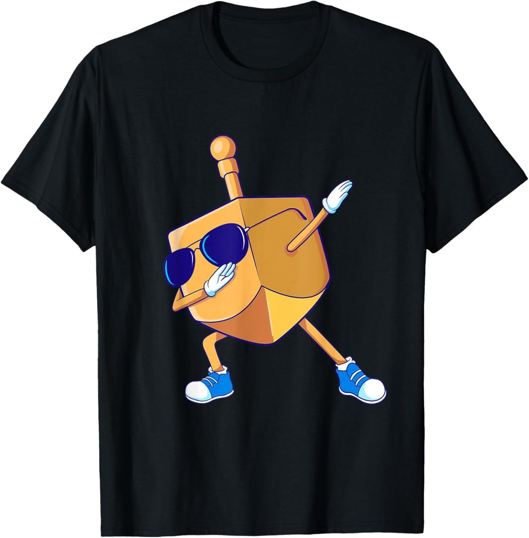 Dabbing Dreidel Hanukkah Dancing Chanukah Kids Girls Boys T-Shirt