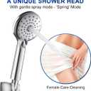 HOPOPRO High Pressure Handheld Shower Head Set with 59 Inch Stainless Steel Hose Adjustable Overhead Bracket, Leak-Resistant Design, Bonus Teflon Tape, Rubber Washers