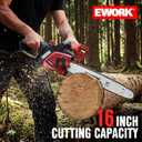 EWORK 15 Amp 16" Electric Chainsaw with Tool-Less Chain Tensioner