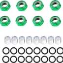 IMPORX 8 Pieces Skateboard Truck Color Nuts and 16 Pieces Skateboard Truck Axle Washers and 8pcs Precision Spacers for Longboards and Skateboard Hardware Kit