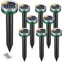 Mole Repellent for Lawns - Gopher Repeller Ultrasonic Solar Powered Vole Repellent Outdoor Waterproof Rat Deterrent Spikes Repellent Snake,Chipmunk,Groundhog,Sonic Mole Stakes for Garden,Yard