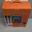 Karaoke Machine, Portable Bluetooth Speaker with 2 Wireless Microphones for Adults & Kids with Lights, Karaoke Microphone with PA System Supports USB/TF/FM/AUX for Home Party Home System Packages (Black)