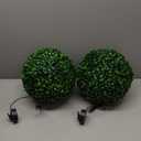 Pure Garden Set of 2 Solar LED Faux Topiary Balls