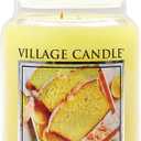 Village Candle Lemon Pound Cake Large Glass Apothecary Jar, Scented Candle, 21.25 oz., Yellow