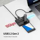 Unitek M.2 NVME SATA SSD Enclosure-2 in 1 Tool-Free Portable 10Gbps NVMe PCI-E M.2 and SATA SSD External Adapter USB 3.2 Hard Drive Reader for 2230/2242/2260/2280 NVMe and 2.5" /3.5" SSD