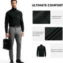 VPG Mens Turtleneck Long Sleeve Shirts, Long Sleeve Regular Fit Knit Turtle Neck Pullover Sweaters (Black, L)
