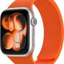 Magnetic Silicone Band Compatible with Apple Watch Band 42mm 41mm 40mm 38mm Series 11 10 9 8 7 6 5 4 3 & SE 3/2/1 Strong Magnetic Clasp, Waterproof & Adjustable (Orange)
