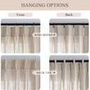MYSKY HOME Curtains for Living Room Windows, Semi Sheer Curtains 96 Inch Length for Bedroom Pinch Pleated Boho Linen Look Textured Fabric Soft Touch Light Filtering, 40" x 96", Taupe, 2 Panels