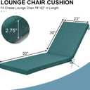 Crestlive Products Outdoor Chaise Lounge Cushions Set of 2, Water Resistant Fade Resistant Patio Furniture Lounge Chair Cushion,80" L x 23" W,Malachite