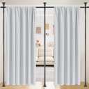 Room Divider Curtain Rod, No Drilling Rod, 48-120inch (H) 28-144inch(W) Adjustable Partition Hanging Room Dividers, Room Partitions and Dividers Floor to Ceiling Self Stand for Space Partition Black