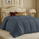 Utopia Bedding Comforters Twin Size, All Season Duvet Insert, Down Alternative Box Stitched Bed Comforter with Corner Tabs, Machine Washable (Grey