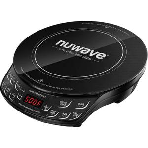 Nuwave Flex Precision Induction Cooktop, 10.25 Shatter-Proof Ceramic Glass, 6.5 Heating Coil, 45 Temps from 100F to 500F, 3 Wattage Settings 600, 900 & 1300 Watts, Black 