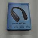 Portable Neck Fan,Hands Free Personal Wearable Bladeless Fan,6000mAh USB Rechargeable,360 Cooling,LED Display,4-Speeds,Birthday Gifts for Men Women Dad Mom,Stocking Stuffers Christmas Gifts (Black)