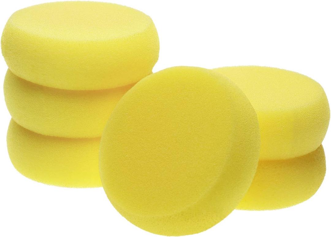 Penta Angel Round Sponges 6pcs 3inch Yellow Painting Sponges Synthetic Artist Sponge Watercolors Sponge for Art & Craft Pottery Clay Cleaning Ceramics Wall